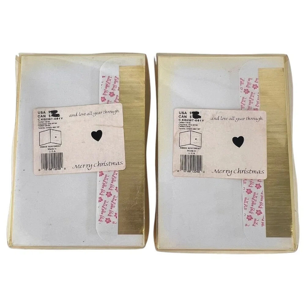 20 Carlton Christmas Cards With Self-Sealing Envelopes Tri Fold